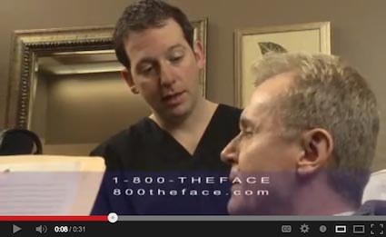 Cosmetic surgeon in consultation